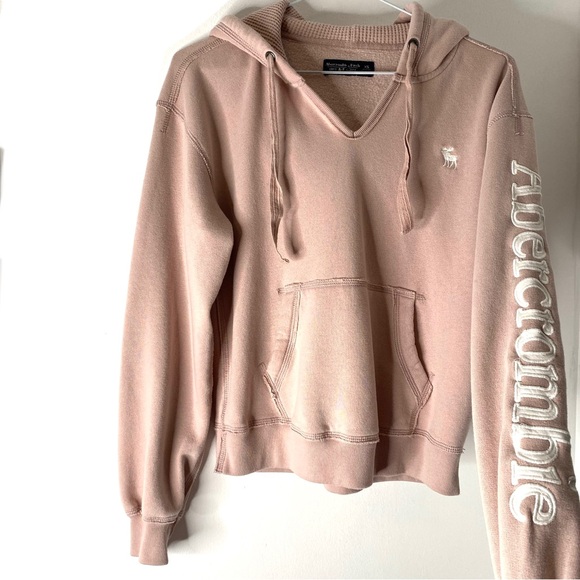 Abercrombie & Fitch Soft Pink Fleece Logo Hoodie - Picture 3 of 6